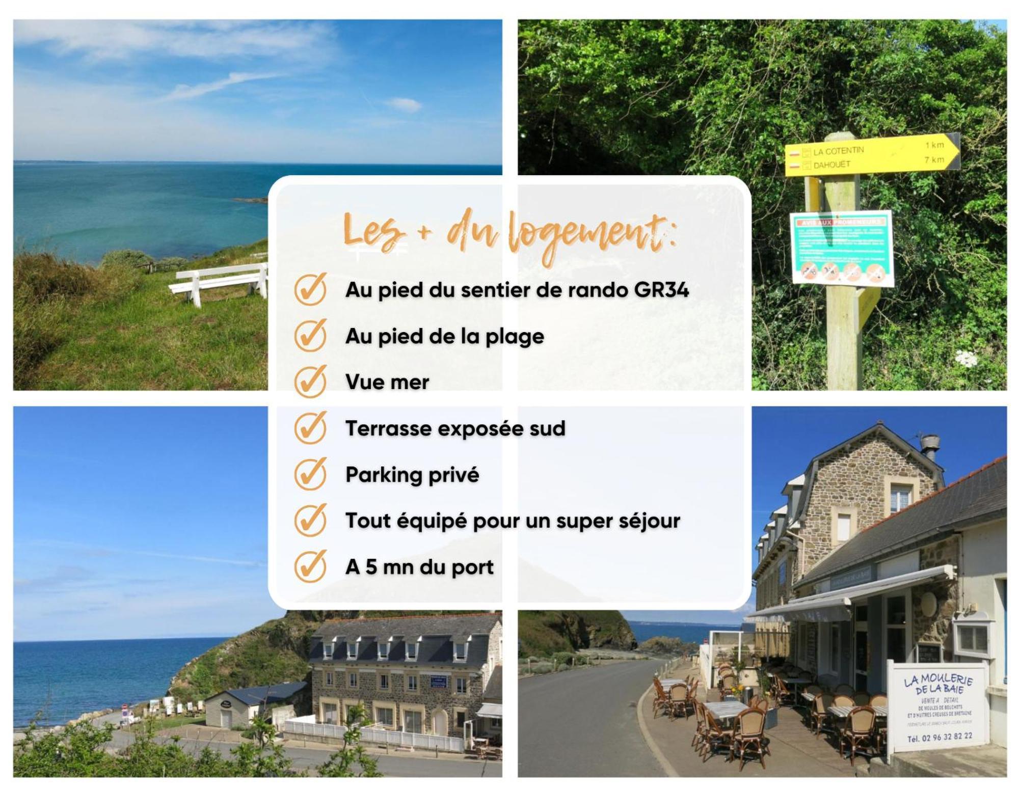 Appart' Avec Grande Terrasse Vue Mer -50M Plage Et Du Sentier De Randonnee Planguenoual Екстериор снимка